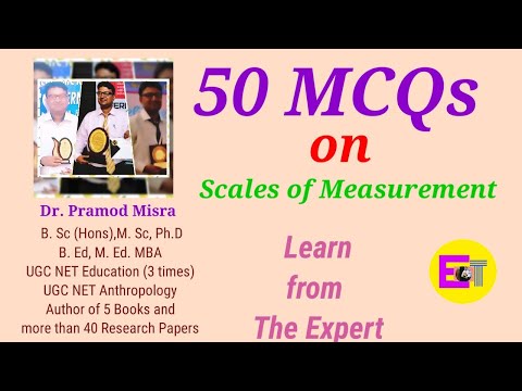 50 MCQs on Scales of Measurement with detailed Explanation by Dr.Pramod Misra Sir