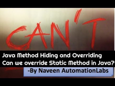 Can we override a static method in child class? || Famous Interview Question