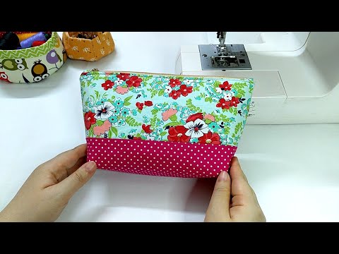 DIY Zipper Pouch | How to sew makeup case | Easy Sewing Tutorial for Beginner