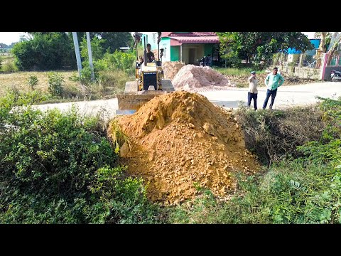 Be Watchful !! Nicely Start New Landfill Delete Canal Building New Road By Dozer Komatsu Skill Truck