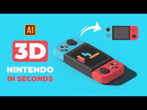 HOW TO MAKE 3D NINTENDO IN SECONDS IN ADOBE ILLUSTRATOR