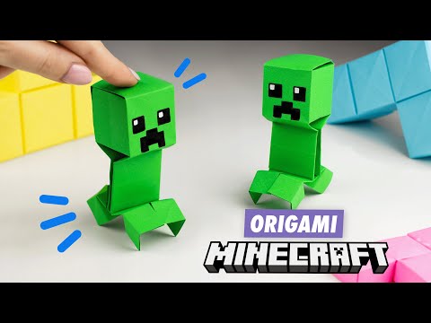 Origami Minecraft Paper Creeper | How to make Minecraft paper toy