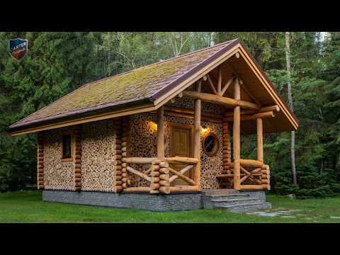 Masterful Building Art: A Man Stacks Logs To Create An Unbelievable Forest Cabin
