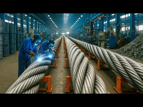 Cómo se Fabrican MILLONES de GIGANTESCOS CABLE de ACERO 🔥 Ingeniería Extrema en una Mega Fábrica