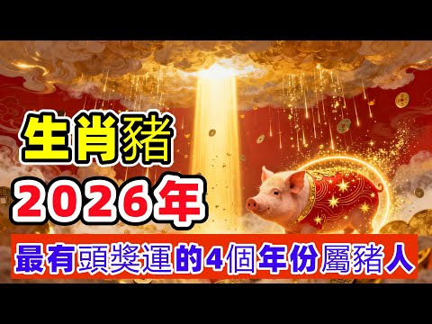 生肖豬：2026年，最有頭獎運的4個年份屬豬人，有你嗎？|老李說運勢 #生肖運勢 #生肖豬 #屬豬人 #2026年運勢 #2026年運勢 #老李說運勢 #好運生肖 #丙午馬年 #2026馬年 豬 運程