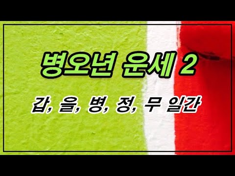 병오년 운세 2 - 갑을병정무 일간