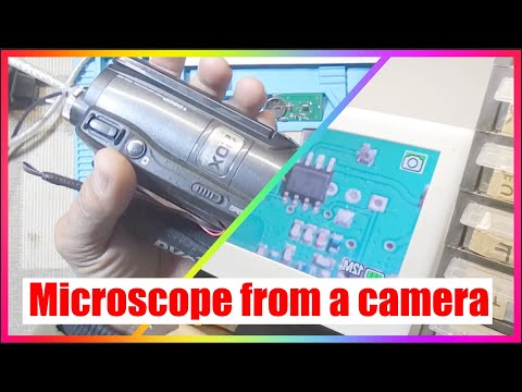 Diy microscope from a camera with home made desk mount