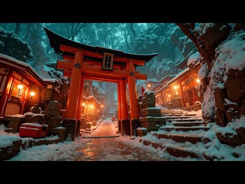 Serene Winter Shrine Sounds Koto & Erhu for Deep Meditation - Relaxing Traditional Asian Music