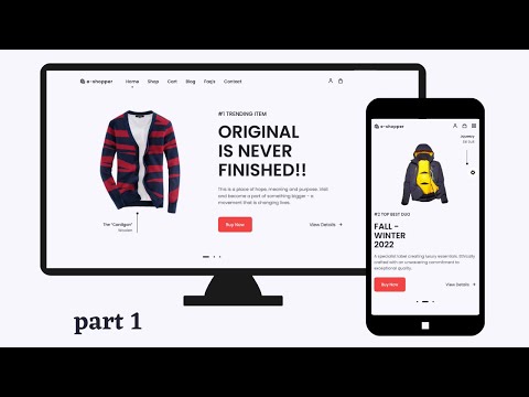 Create A Responsive Multi Page E-COMMERCE Website Design Using HTML CSS And JavaScript