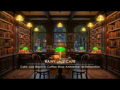 Rainy Jazz Cafe  🌧  Calm Jazz Music in Coffee Shop Ambience for Relaxation, Study and Work