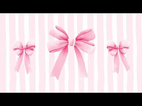 Coquette aesthetic screensaver | Pink bow wallpaper | Trendy stripe background | Art for your tv 2hr