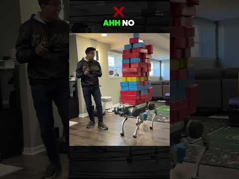 I stacked 50 Bricks on my $65,000 Robot Dog 😱 #shorts