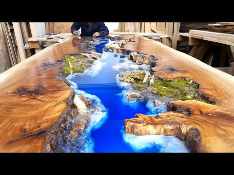 The Man Who Brings Dead Wood to Life?! A Korean Resin Table That Captures the Entire Ocean