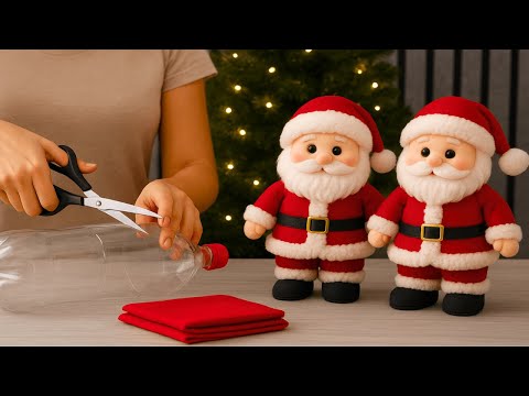 Very easy and cute🥰Anyone can do it🎅Making a Santa Claus from a Plastic Bottle