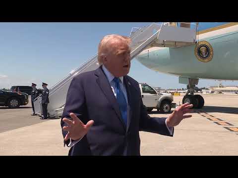 President Trump Gaggles with Press Upon Departure from Palm Beach, FL, Apr. 25, 2026