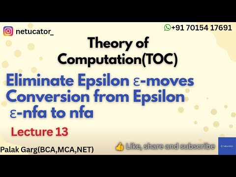 Eliminate Epsilon ε-move|Conversion from epsilon nfa to nfa#toc#ugcnet#gate#nfa#theoryofcomputation