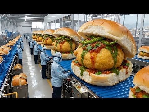 Inside a Modern Vada Pav Factory: From Raw Ingredients to Spicy Street-Style Vada Pav (Full Process)