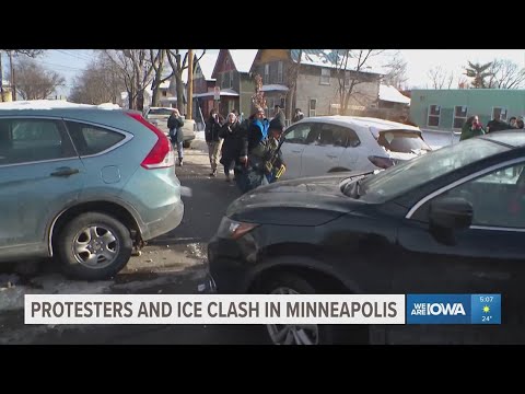 Protesters and ICE agents clash in Minneapolis