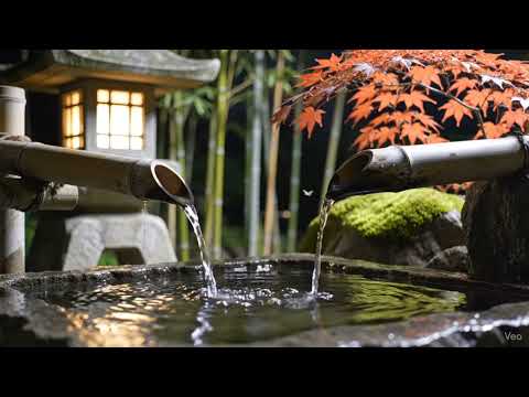 Peaceful Japanese Garden ASMR | Flowing Bamboo Water for Sleep & Spa