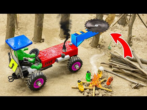 Diy tractor making mini wood Saw science project | diy modern Agricultural Machinery | @SunFarming
