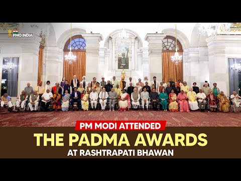 Prime Minister Narendra Modi attends the Padma Awards at Rashtrapati Bhawan