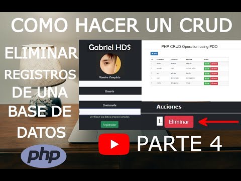 Como Hacer un CRUD en PHP con MYSQL- Parte 4,  ELIMINAR registros de una base de datos