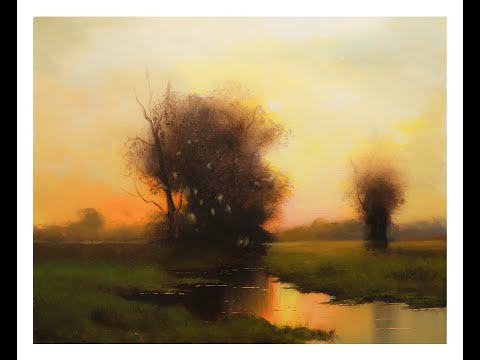 Painting lesson for Beginners landscapes in oil tonalism and realism ( Narrated lesson)