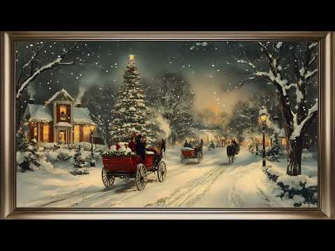Horse Carriage Frame TV Art | Christmas Screensaver Background For Your TV 🐎🎄