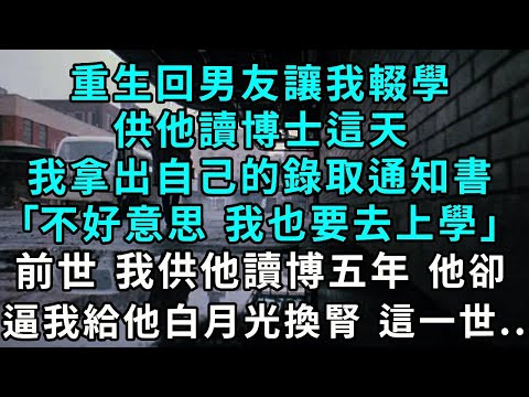 重生回男友讓我輟學供他讀博士這天，我拿出自己的錄取通知書，｢不好意思 我也要去上學｣，前世 我供他讀博五年,他卻逼我給他白月光換腎 這一世...