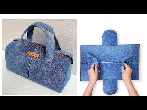 DIY한번에 쉽고 간편하게 세련된 지퍼가방 만들기/Create a special zipper bag easily and conveniently/청바지리폼Jeans upcycling