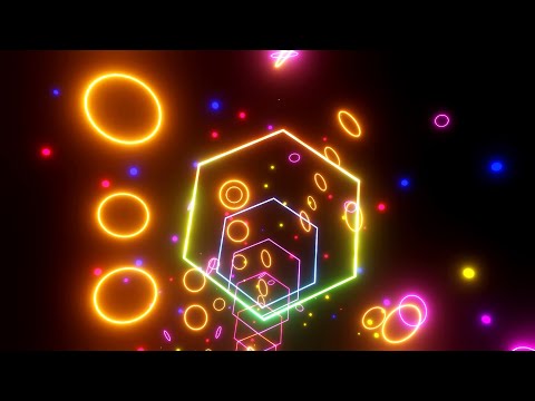 4K Fast Moving Hexagon Tunnel Metallic Color Neon Abstract Screensaver Motion  Background Video Loop
