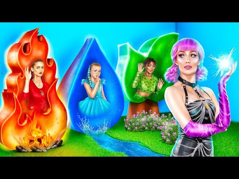 Extreme Verstoppertje in Dozen-Uitdaging! Vier Elementen in het Echte Leven