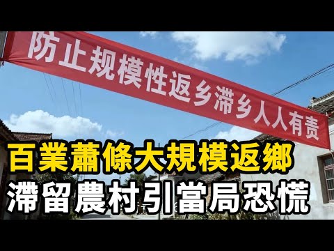 中國百業蕭條大规模返乡，失業率爆棚遍地都是無業的人，當局緊急開會防大規模返鄉，工地、外送、跑滴滴等靈活就業都已養不活自己