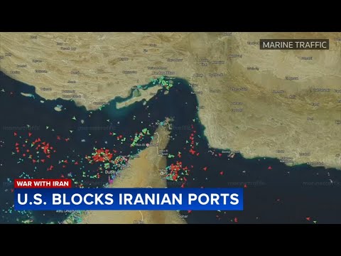 American warships block Iranian ports in the Persian Gulf