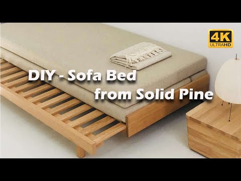 DIY Sofa Bed from Solid Pine | Smart Guest Bed Build with Storage