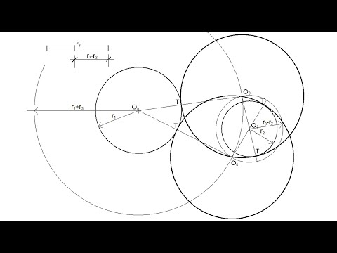 How to Draw the External & Internal Tangent Circles with a given radius to 2 Given Circles
