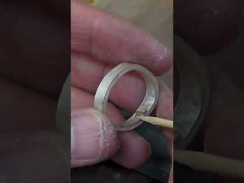 the process of making a silver ring by Japanese artistic metalworking technique. #short #shorts