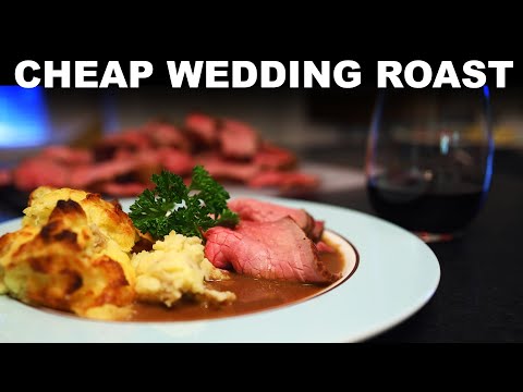 Slow-roast beef eye of round, with mushroom jus and baked mash