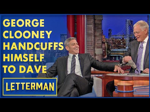 George Clooney Handcuffs Himself To Dave | David Letterman