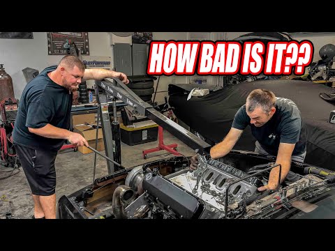 Jackstand Jimmy and I Tear Down LT.Dans Engine To Assess The Damage…… 