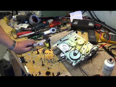 Panasonic VHS Z chassis mode switch cleaning and tape path alignment