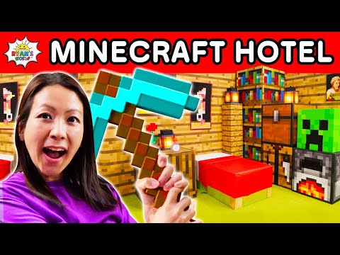 We Spend 24 Hours in a MINECRAFT Hotel!