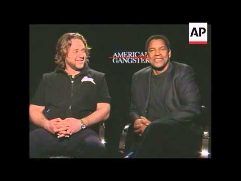 Check out Russell Crowe and Denzel Washington as they goof around with The AP's Alicia Quarles while