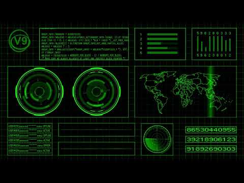 Green Futuristic Hacker  Background HUD Full HD 60 FPS