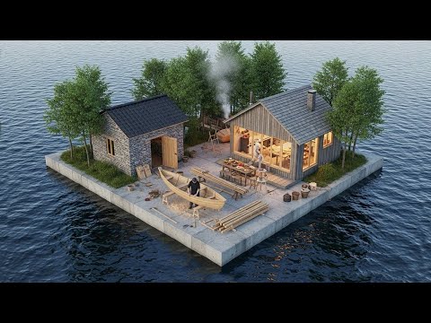 The man who built a life in a villa in the middle of the Lake - Built a Wooden Boat