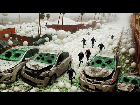 Oklahoma Now HAMMERED by Monster Hailstorm ! Baseball-Sized Hail Destroys Homes and Cars in Mangum