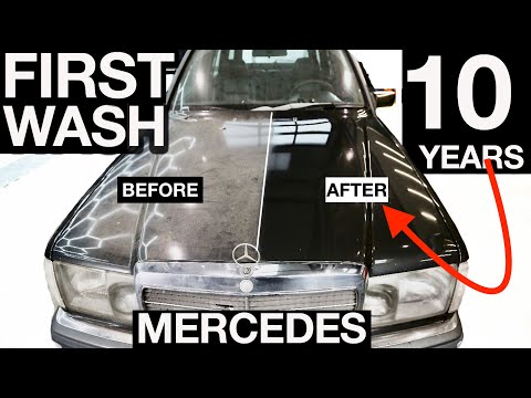 First Wash in 10 Years: RARE Mercedes Benz 250TD Manual Wagon Huge Before and After!