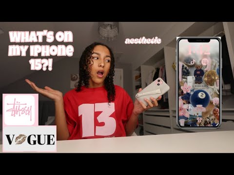 WHATS ON MY IPHONE?! iPhone 15, aesthetic wallpapers 🎀🎱