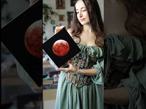I painted the lunar eclipse 🩸#oilpainting #bloodmoon #artprocess