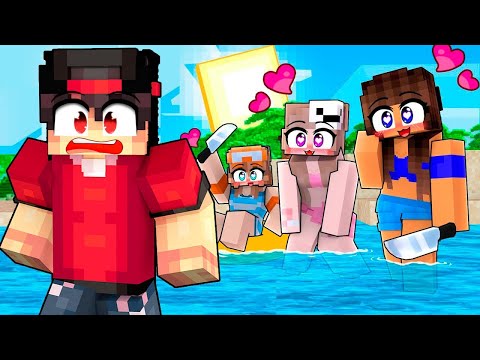BOY on an ISLAND WITH ONLY YANDERE GIRLS in Minecraft